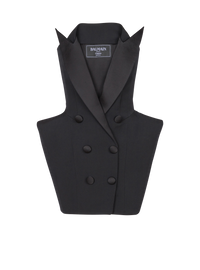 Robe bustier en grain de poudre à basques - Noir & Noir