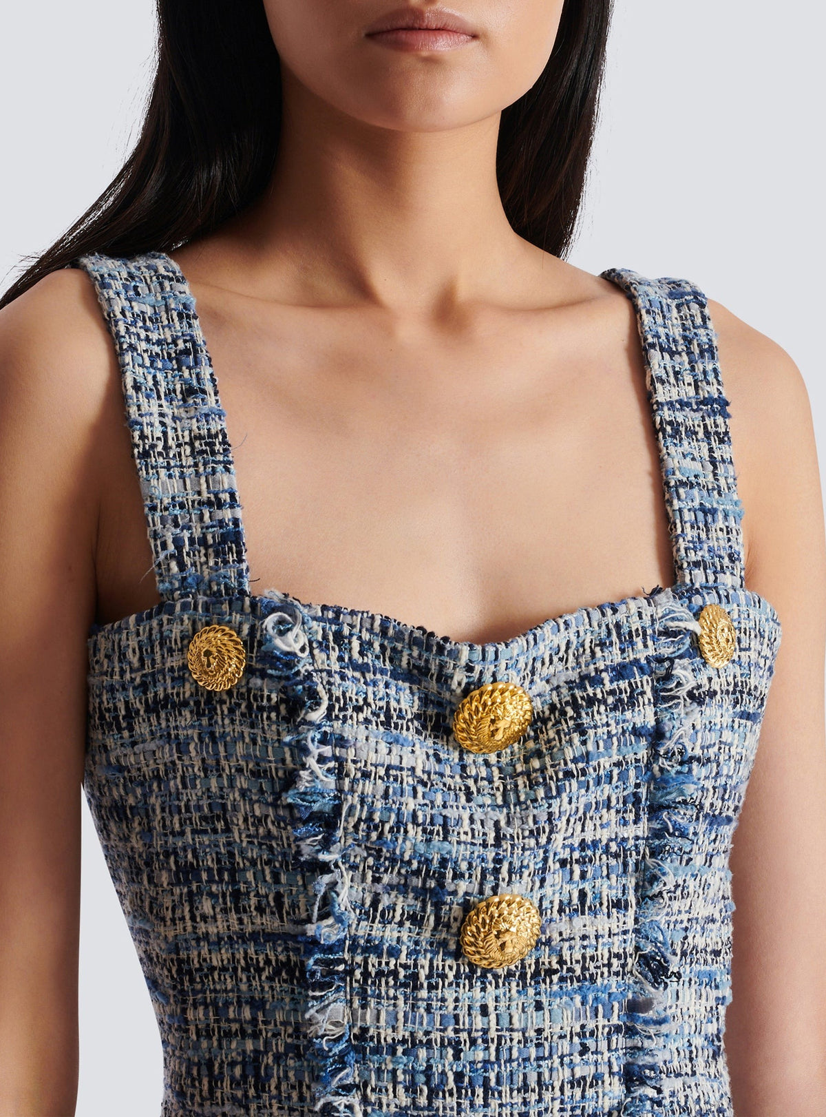 Tweed short dress - Light Jean Blue