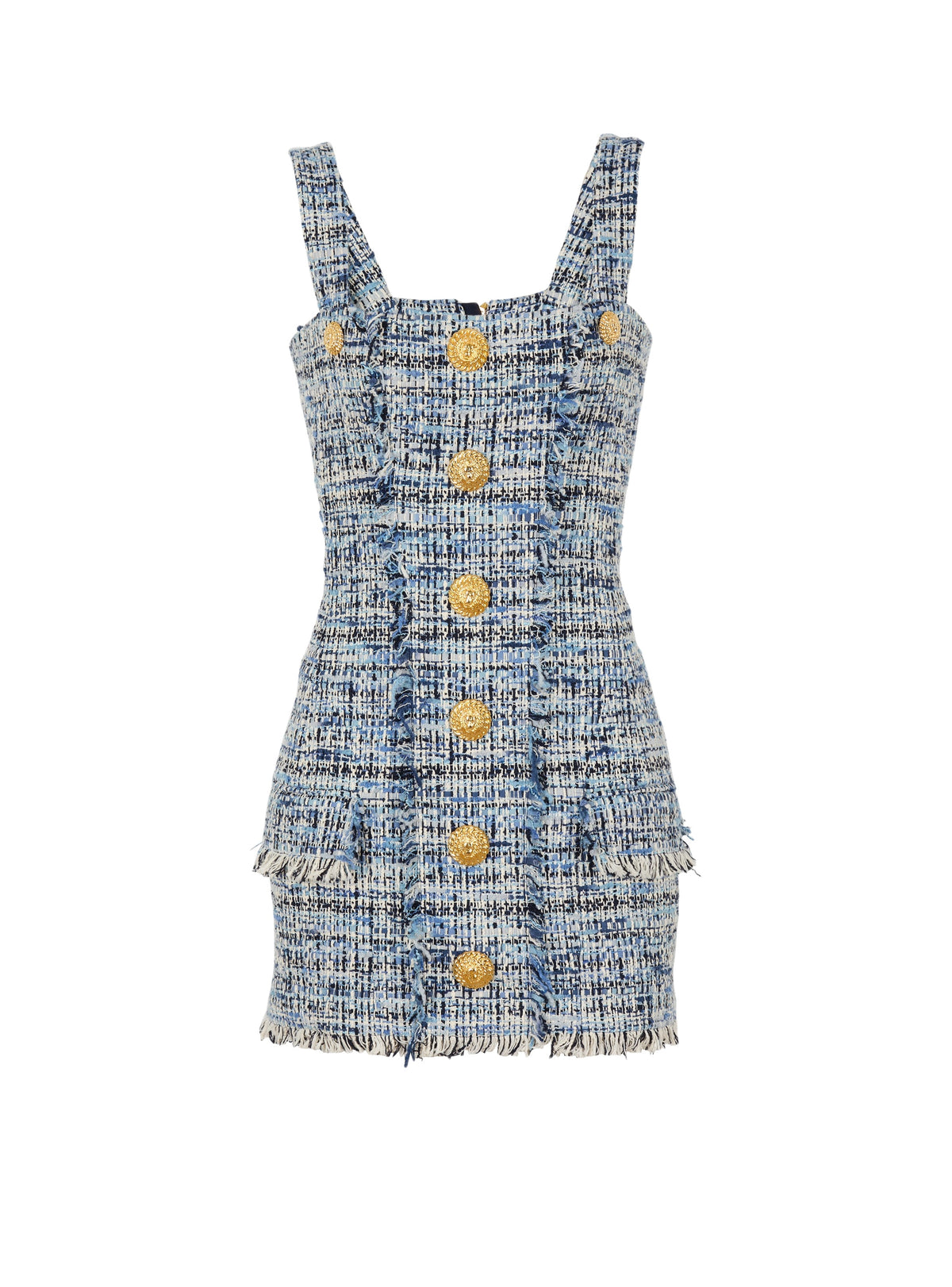 Tweed short dress - Light Jean Blue