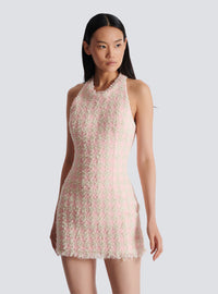 Robe courte en tweed - Rose & Beige