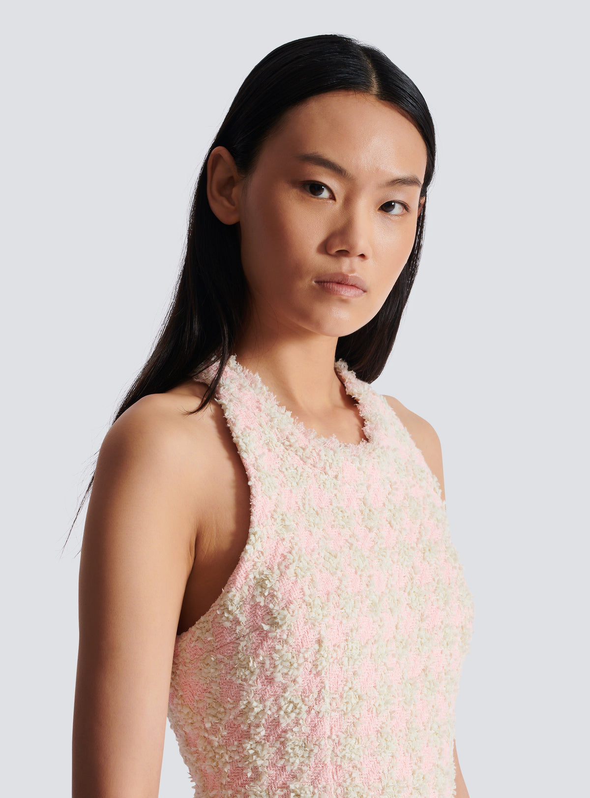 Robe courte en tweed - Rose & Beige