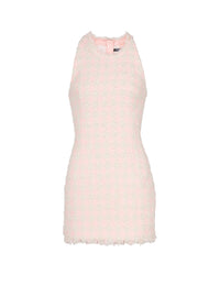 Tweed short dress - Pink & Beige