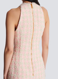 Robe courte en tweed - Rose & Beige