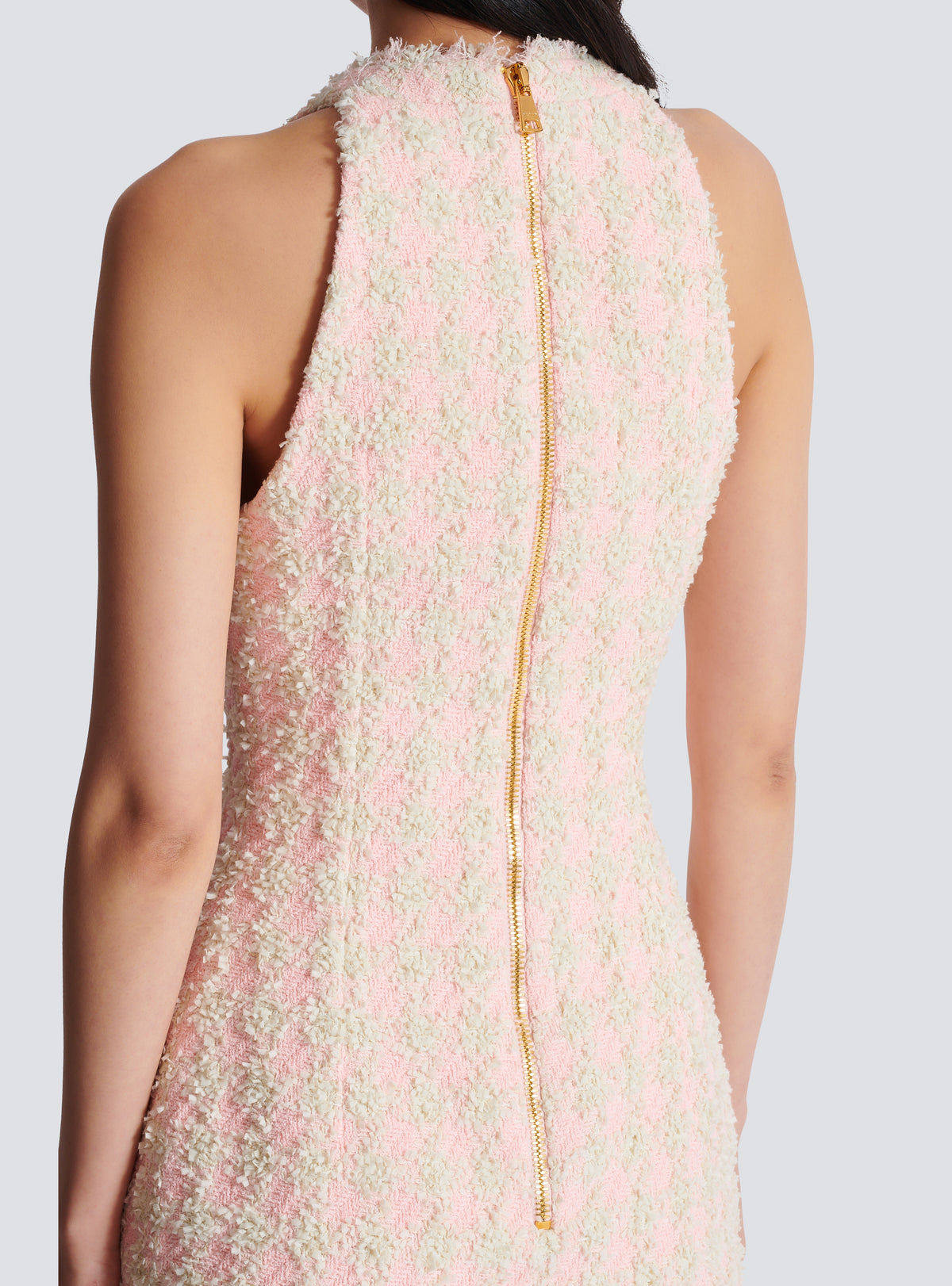 Robe courte en tweed - Rose & Beige