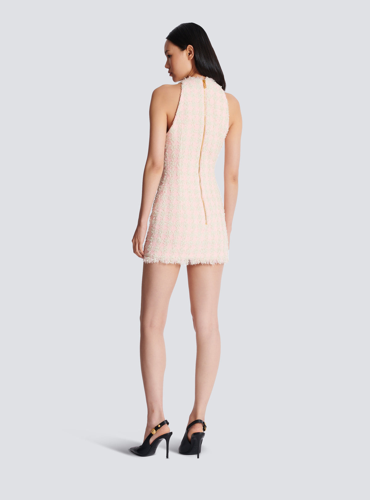 Robe courte en tweed - Rose & Beige