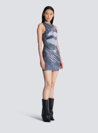 Robe drapée trompe-l’œil - Multi-Gris