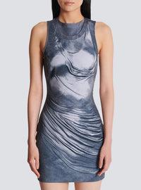 Robe drapée trompe-l’œil - Multi-Gris