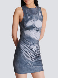Trompe-l’œil draped short dress - Grey