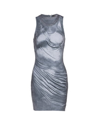 Trompe-l’œil draped short dress - Grey