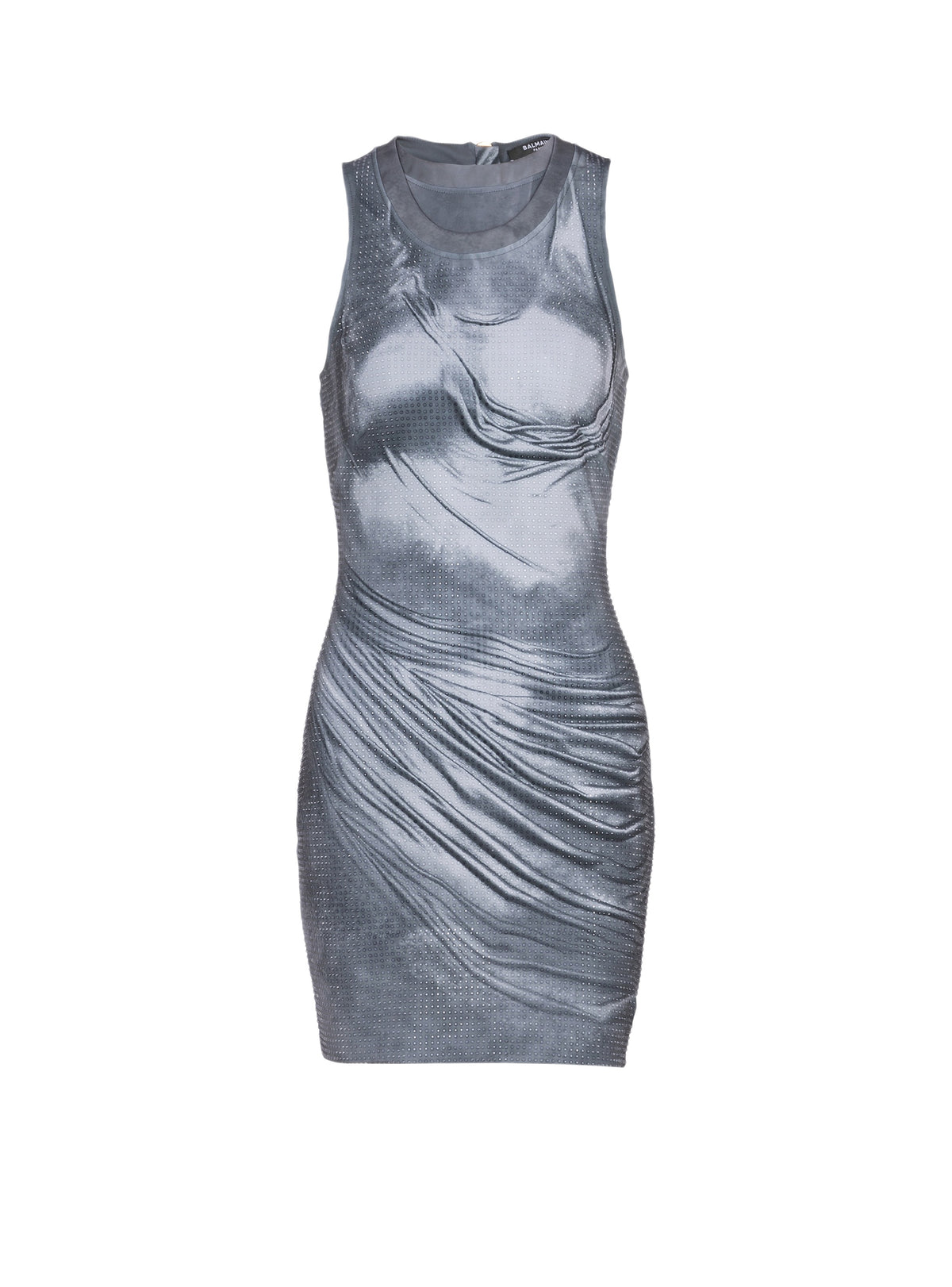 Trompe-l’œil draped short dress - Grey