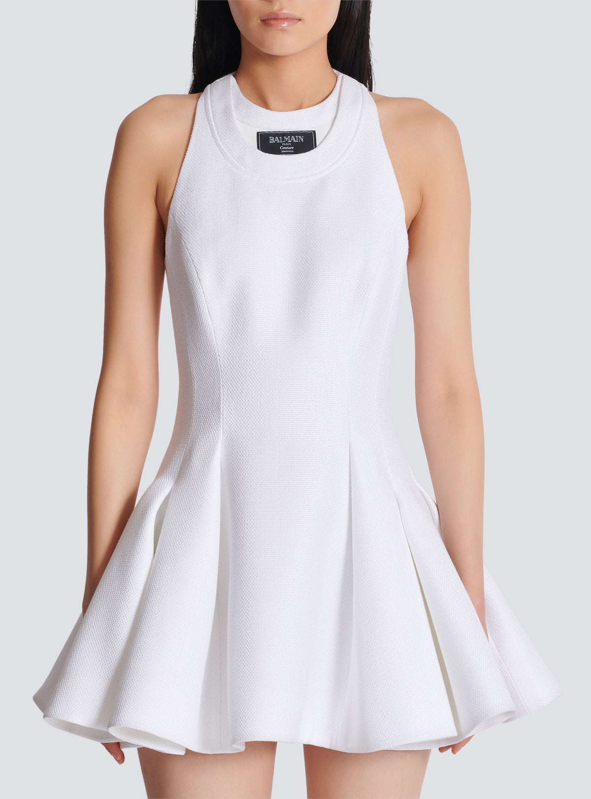 Robe évasée à plis - Blanc Optique