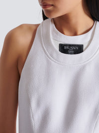 Robe courte évasée à plis - Blanc Optique