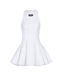 Robe courte évasée à plis - Blanc Optique