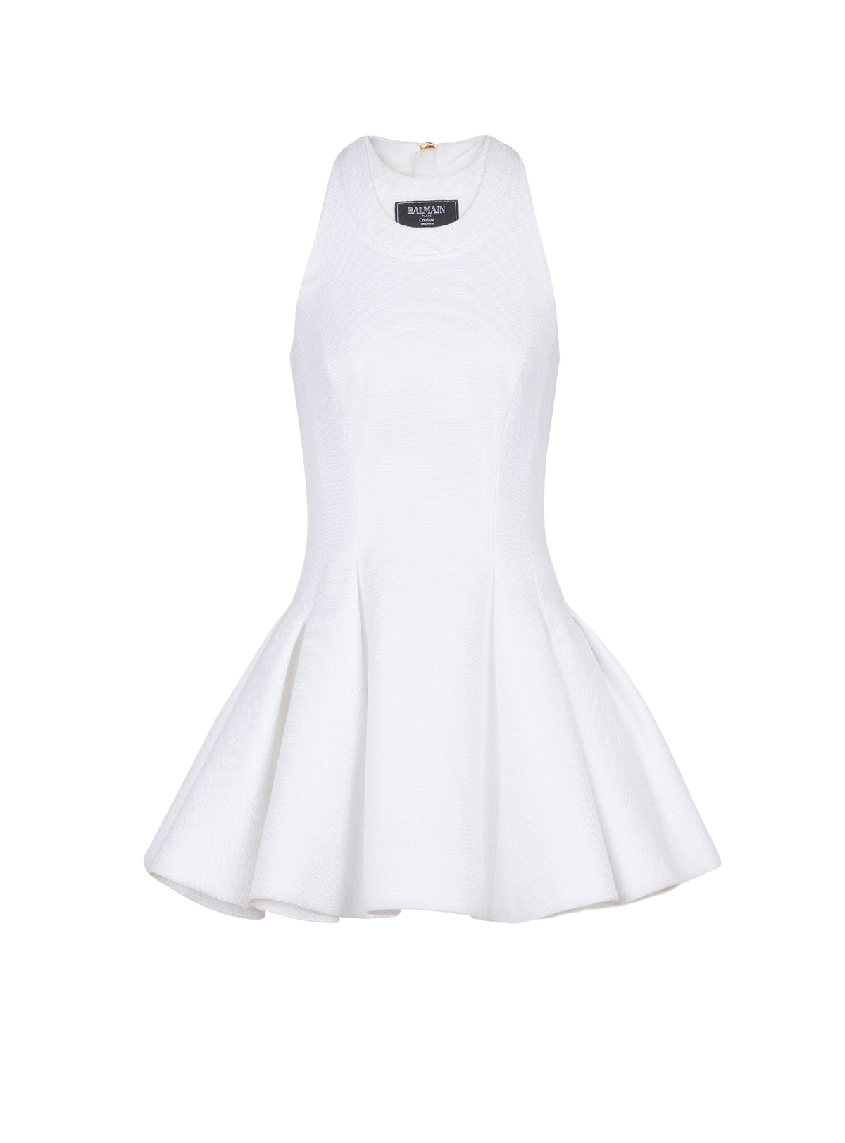 Robe courte évasée à plis - Blanc Optique