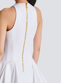 Robe évasée à plis - Blanc Optique
