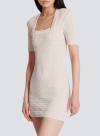 Knit short dress - Nude & Shiny Nude
