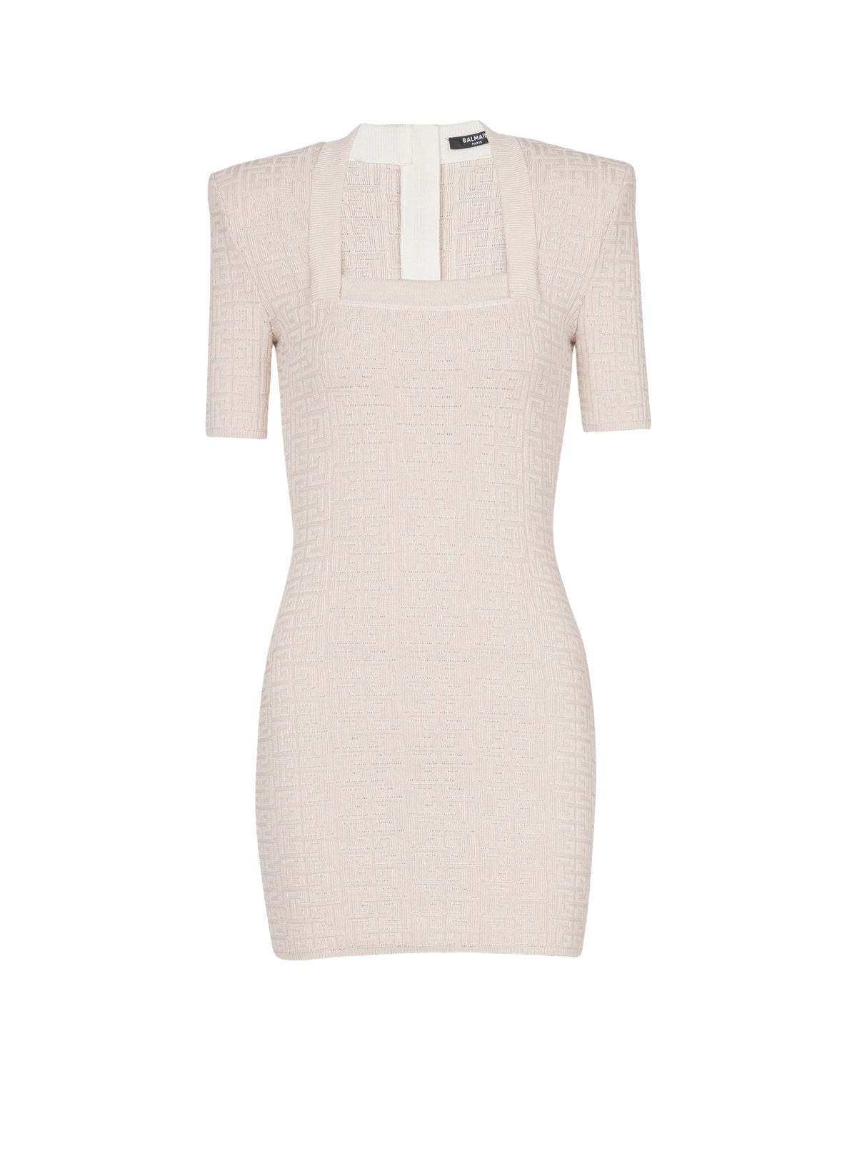 Knit short dress - Nude & Shiny Nude