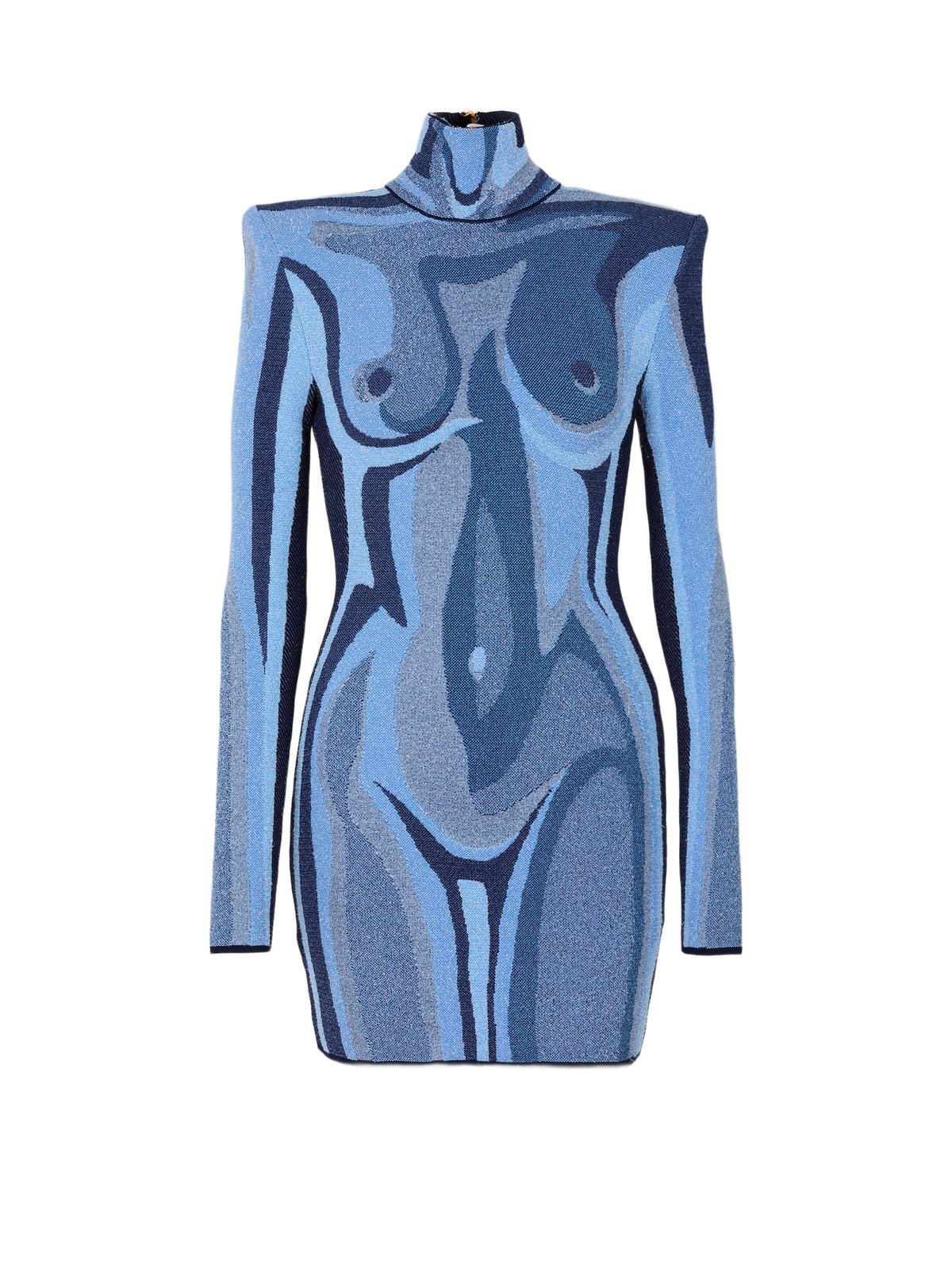 Robe courte en maille - Denim