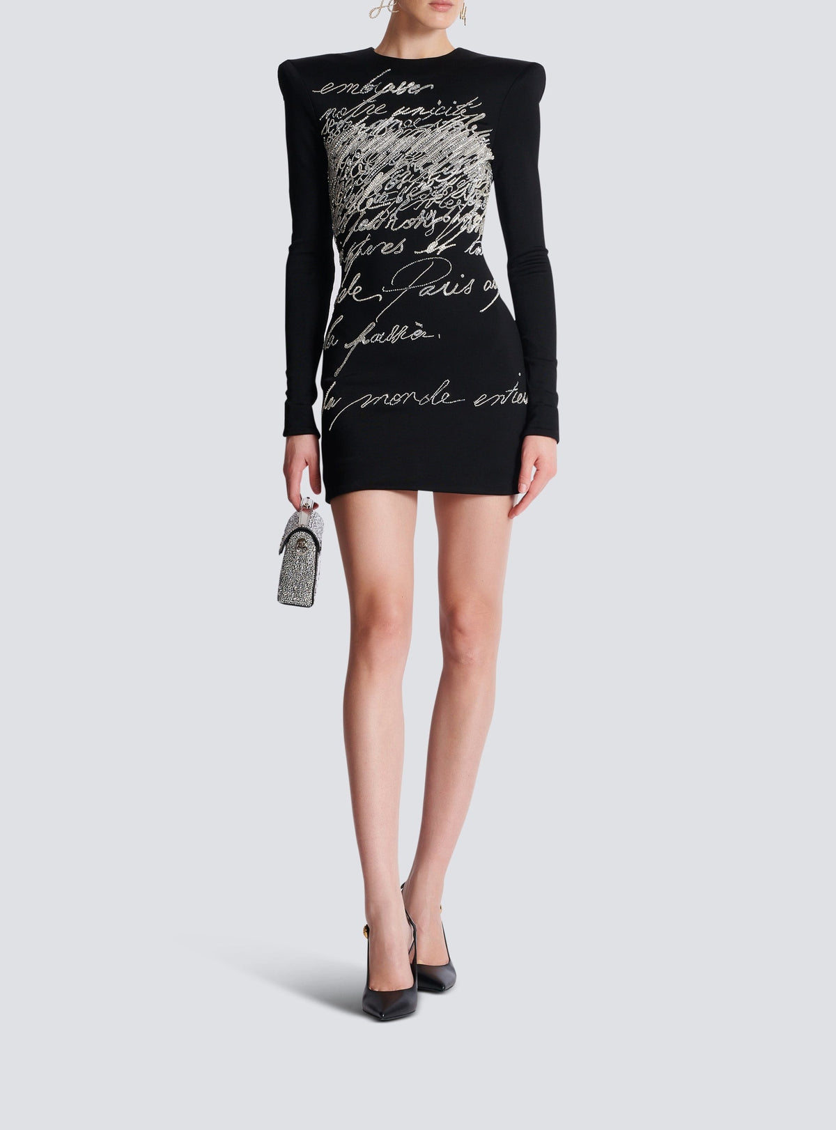 Robe courte brodée - Noir & Cristal