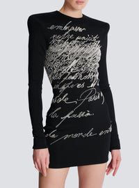 Robe courte brodée - Noir & Cristal