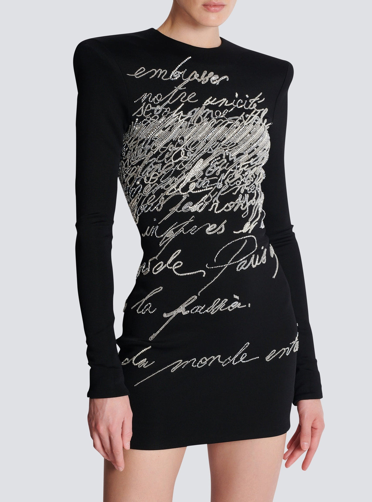 Robe courte brodée - Noir & Cristal