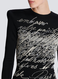 Robe courte brodée - Noir & Cristal