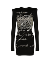 Robe courte brodée - Noir & Cristal