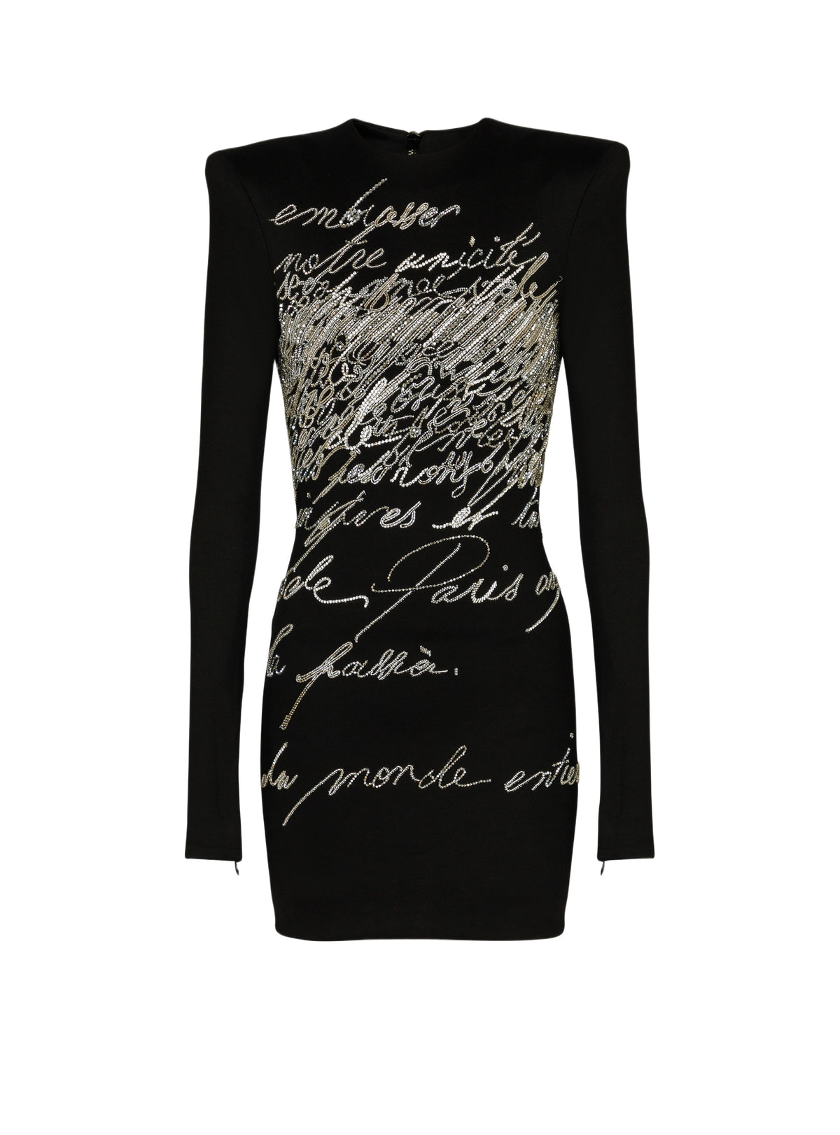 Robe courte brodée - Noir & Cristal
