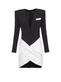 Robe mini en satin - Noir & Blanc