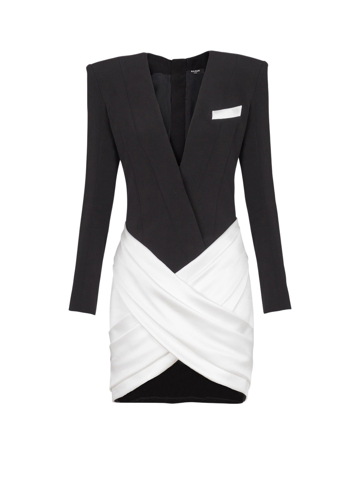 Robe mini en satin - Noir & Blanc
