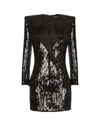 Robe courte à sequins - Noir