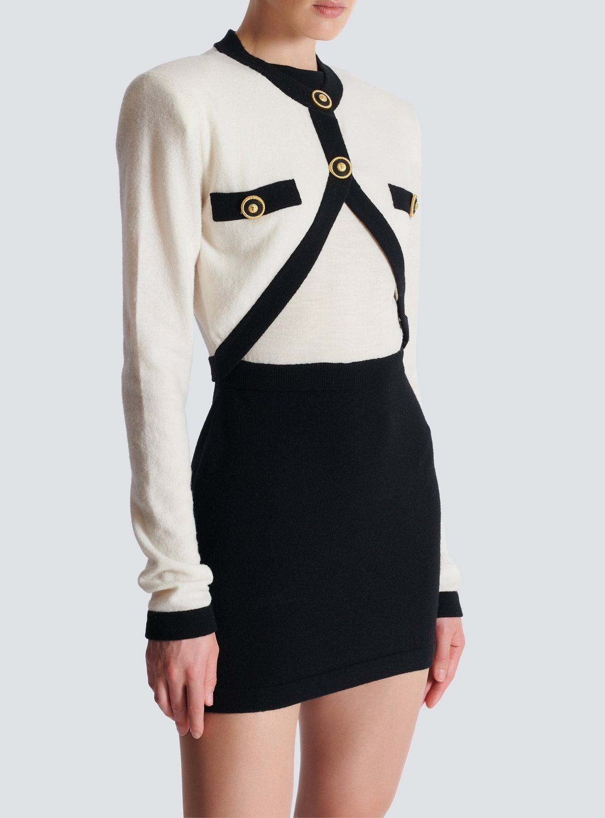 Short wool dress - Natural & Black