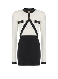 Short wool dress - Natural & Black