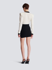 Robe en maille bicolore avec design faux gilet - Naturel & Noir