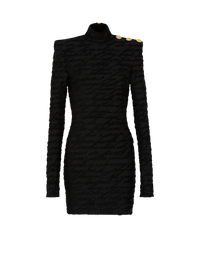 Robe courte en maille jacquard « lettre d'amour » - Noir