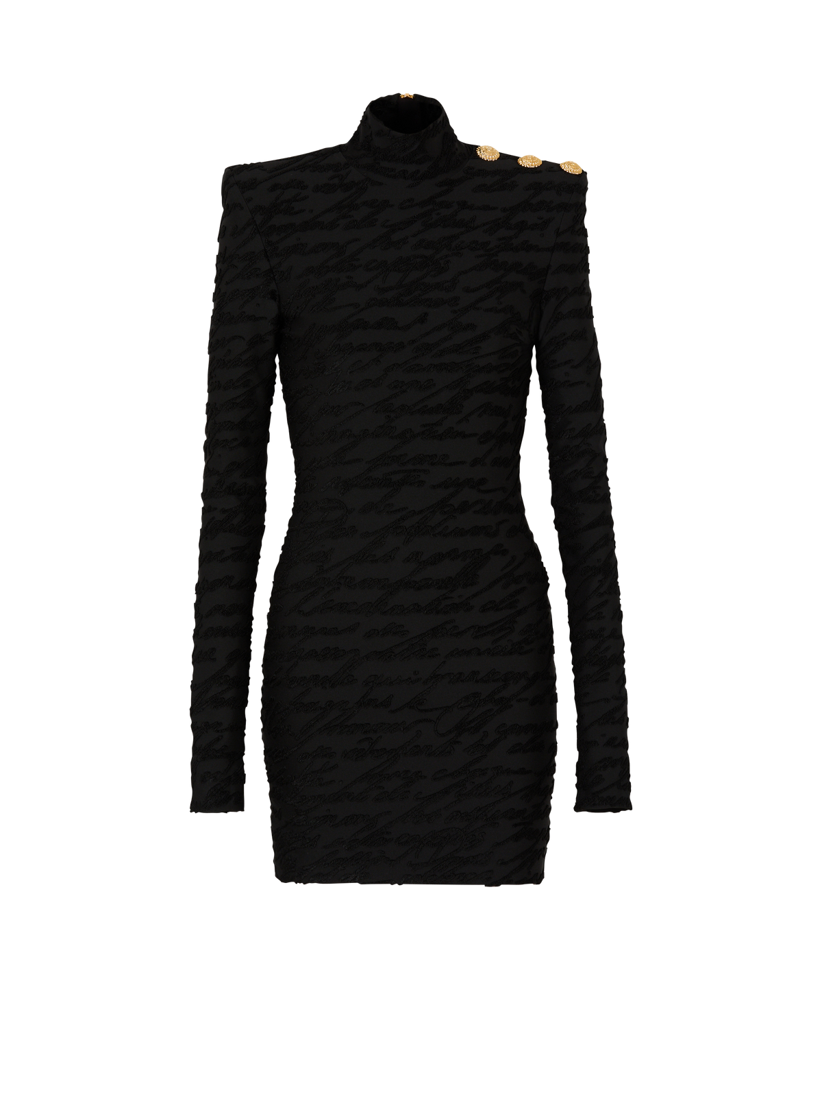 Robe courte en maille jacquard « lettre d'amour » - Noir