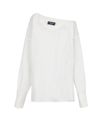 Robe-chemise asymétrique - Blanc