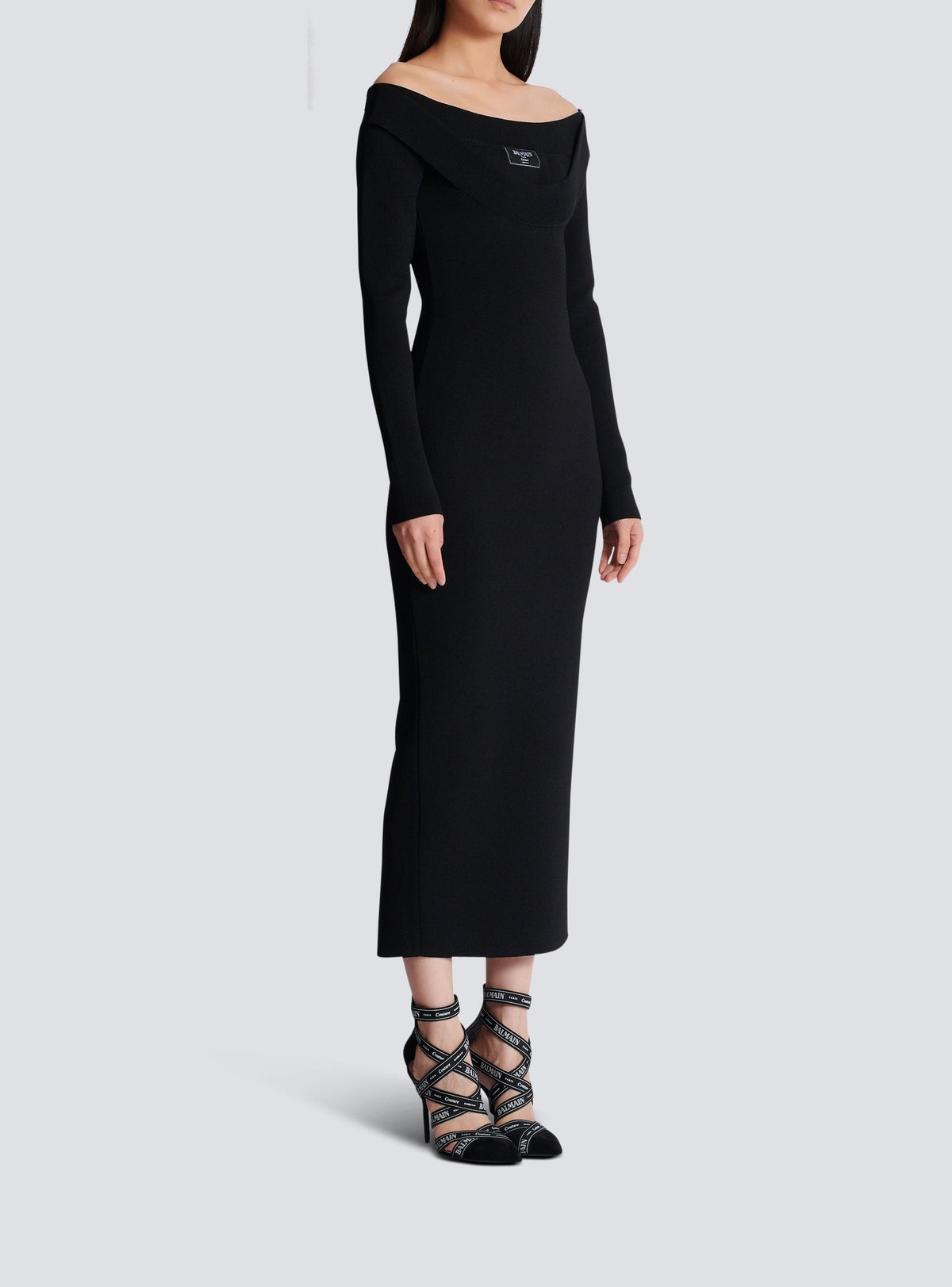 Robe longue en maille - Noir