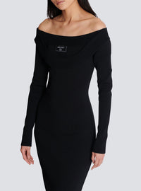 Robe longue en maille - Noir