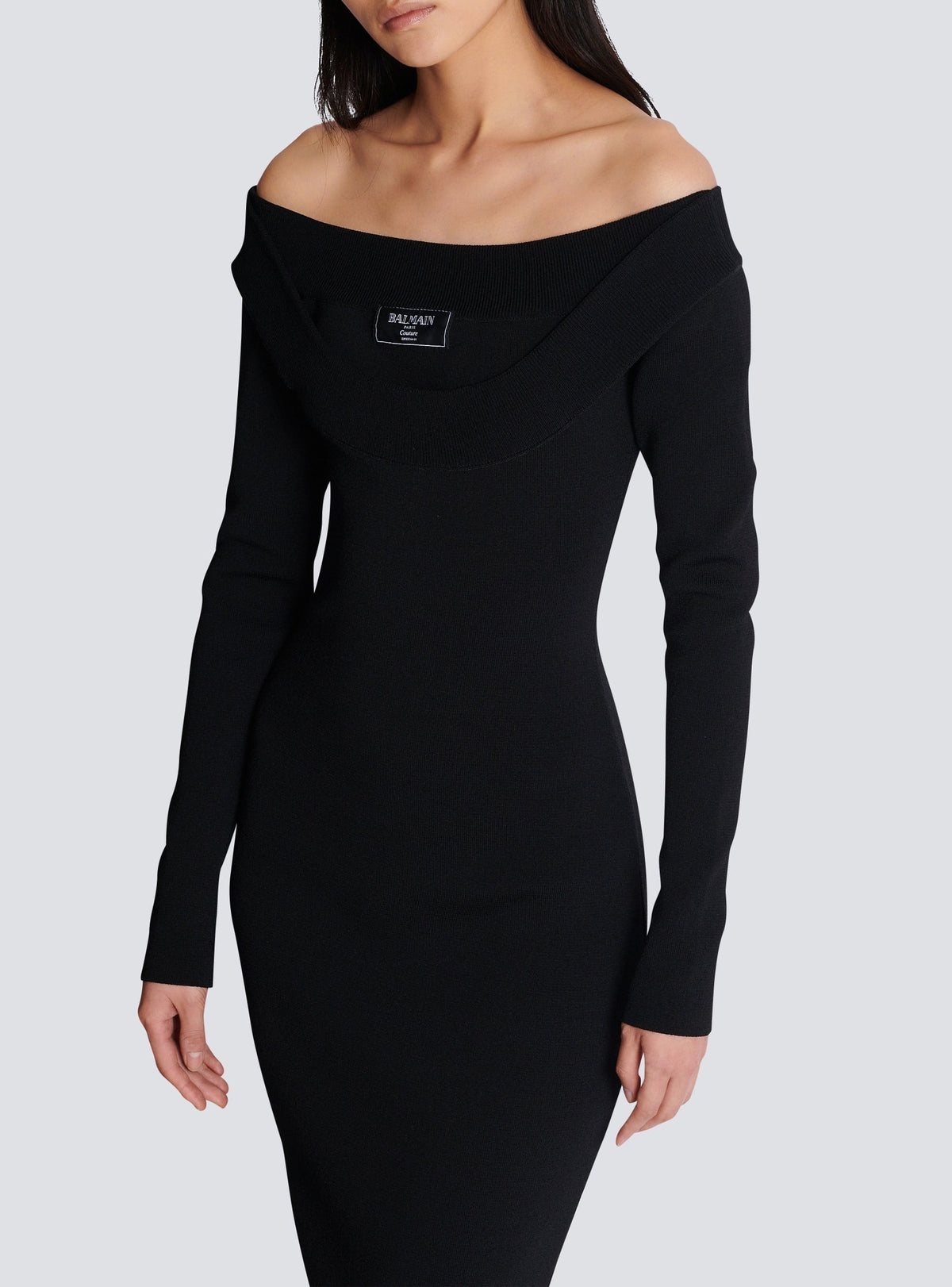 Robe longue en maille - Noir