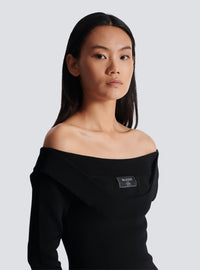 Robe longue en maille unie - Noir