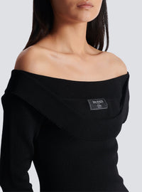 Robe longue en maille - Noir