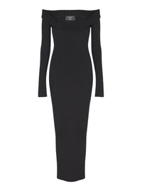 Robe longue en maille - Noir