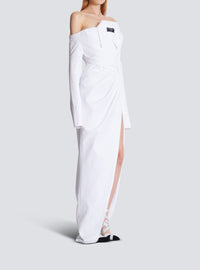 Robe longue bustier en popeline - Blanc