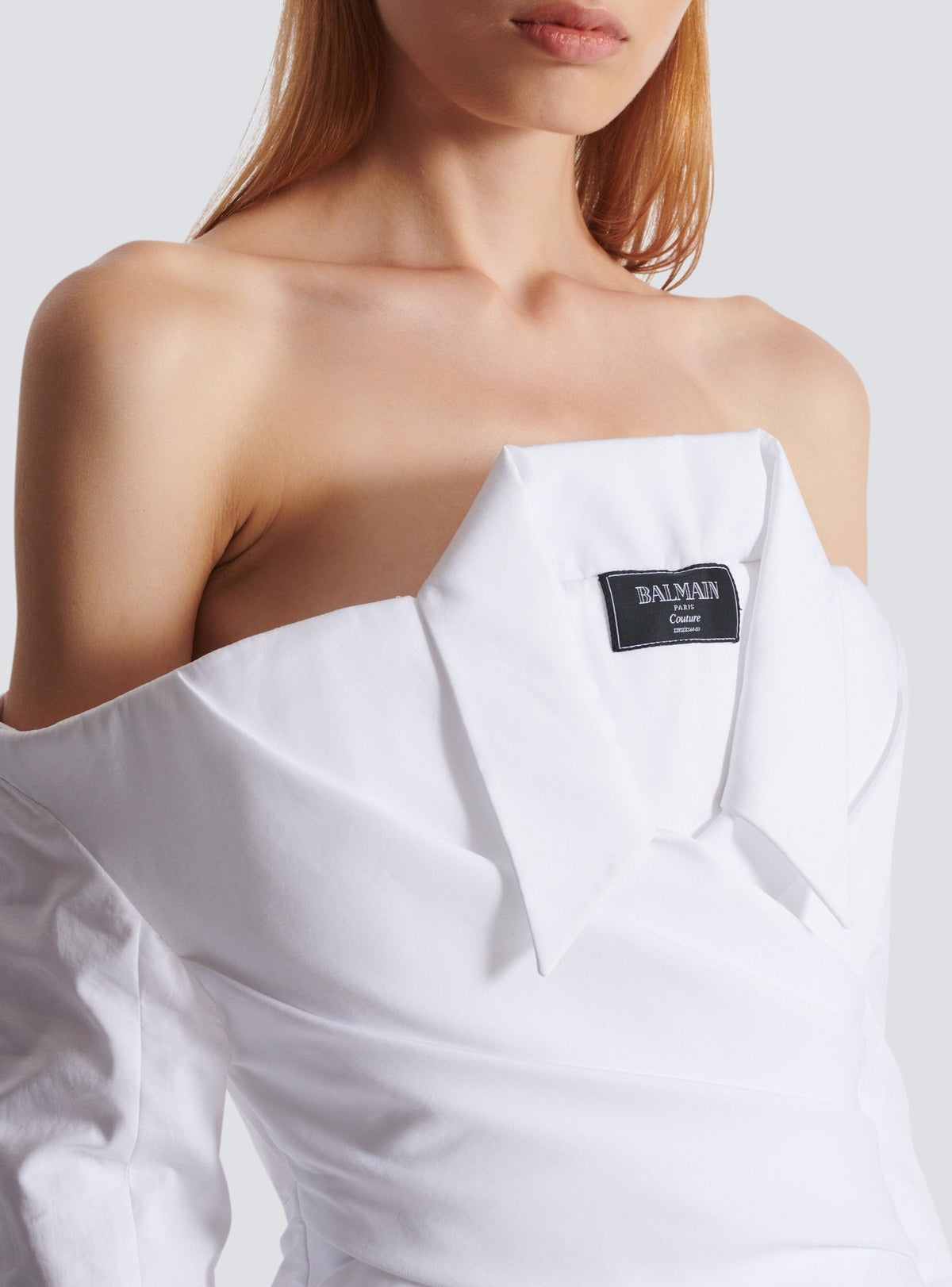 Robe longue bustier en popeline - Blanc