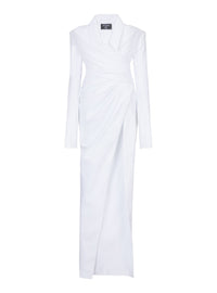 Robe longue bustier en popeline - Blanc