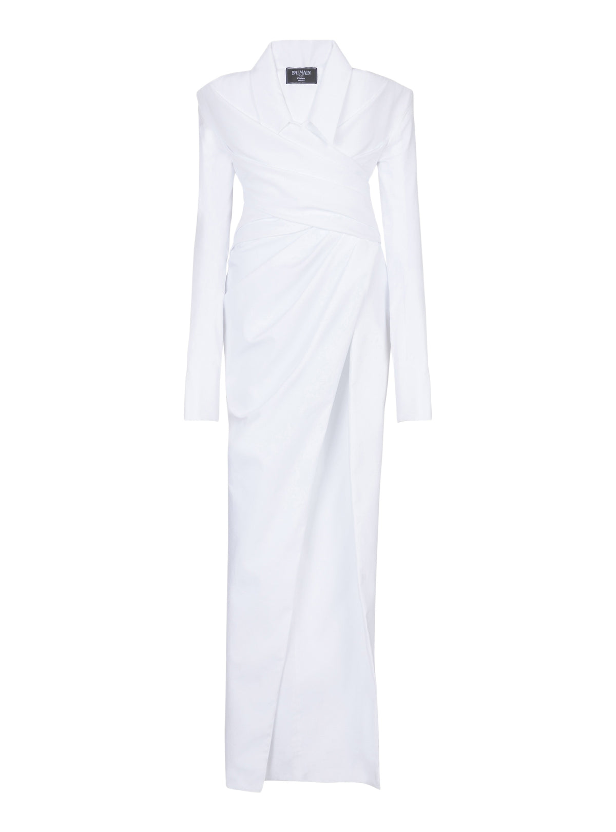 Robe longue bustier en popeline - Blanc