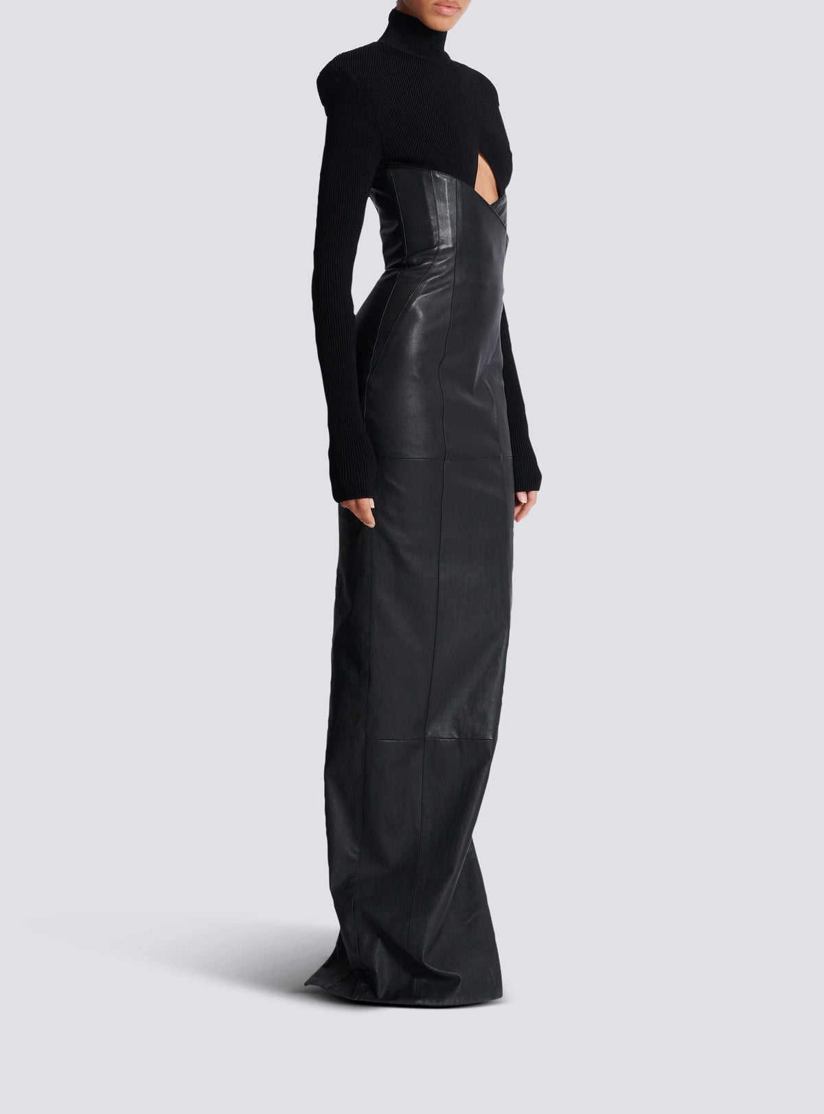 Robe longue en cuir - Noir & Noir