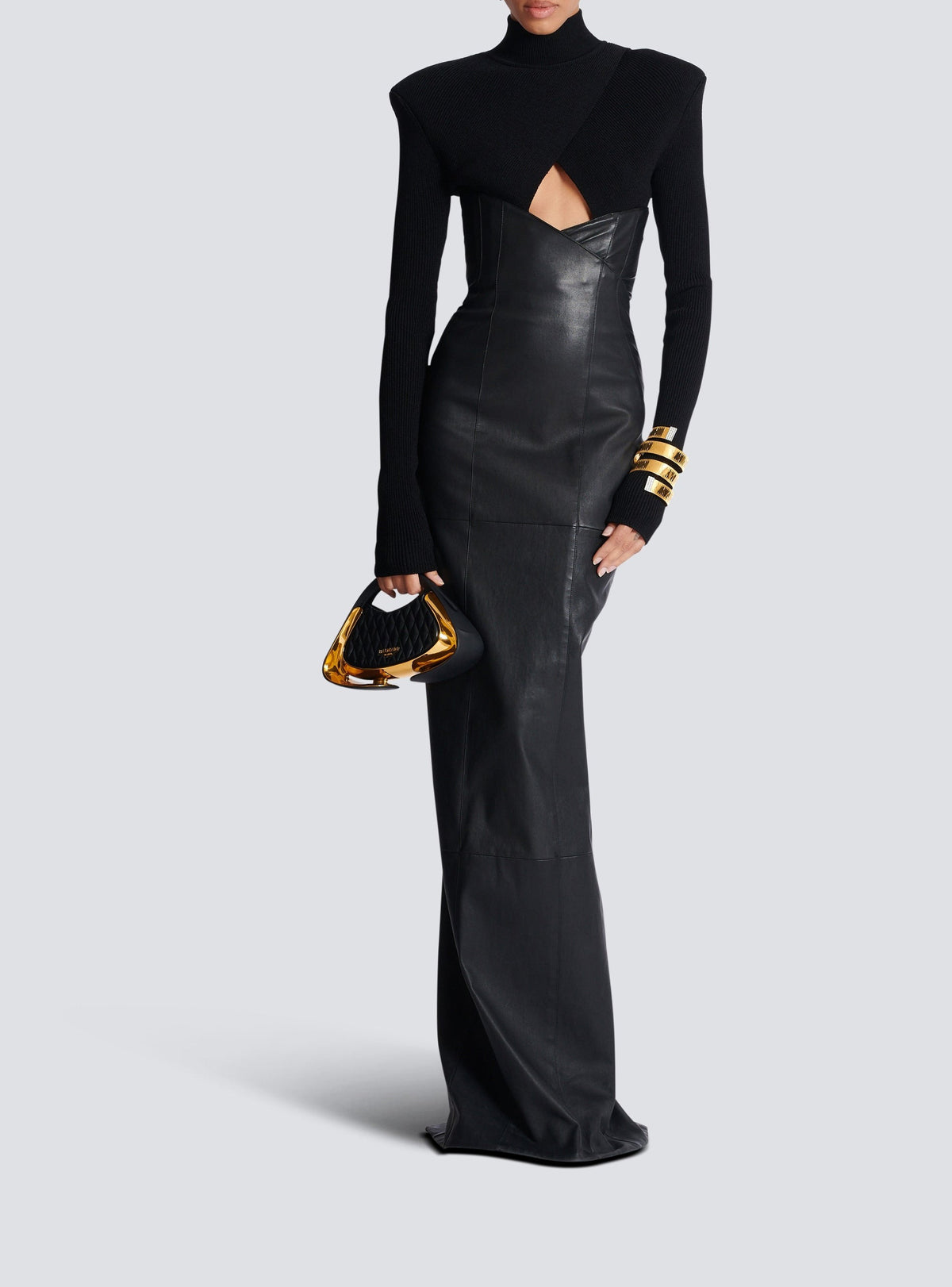 Robe longue en cuir - Noir & Noir
