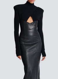 Robe longue en cuir - Noir & Noir